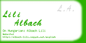 lili albach business card